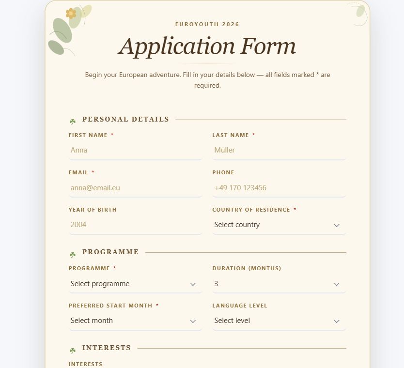 Botanical Thank You Application on Umbraco