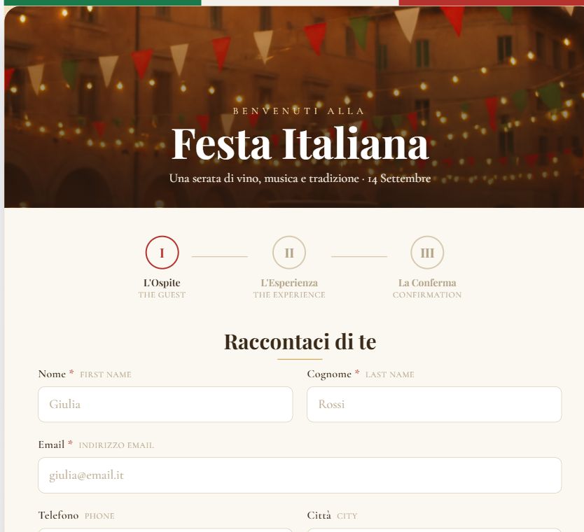 Festa Italiana — Iscrizione on Umbraco