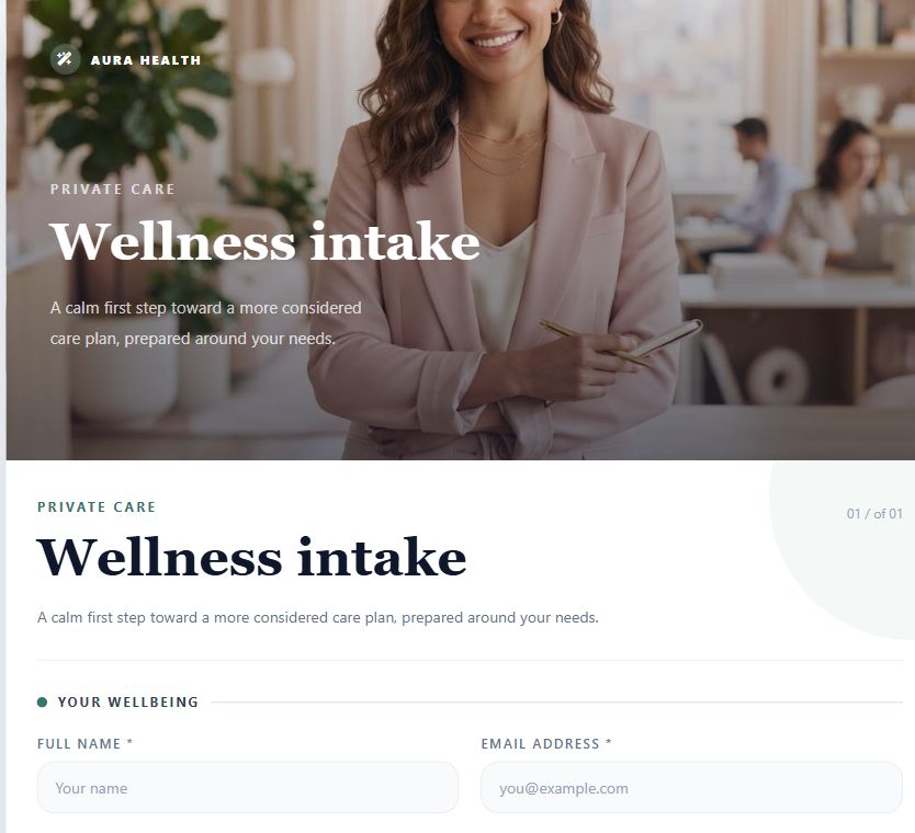 Wellness Intake on Umbraco