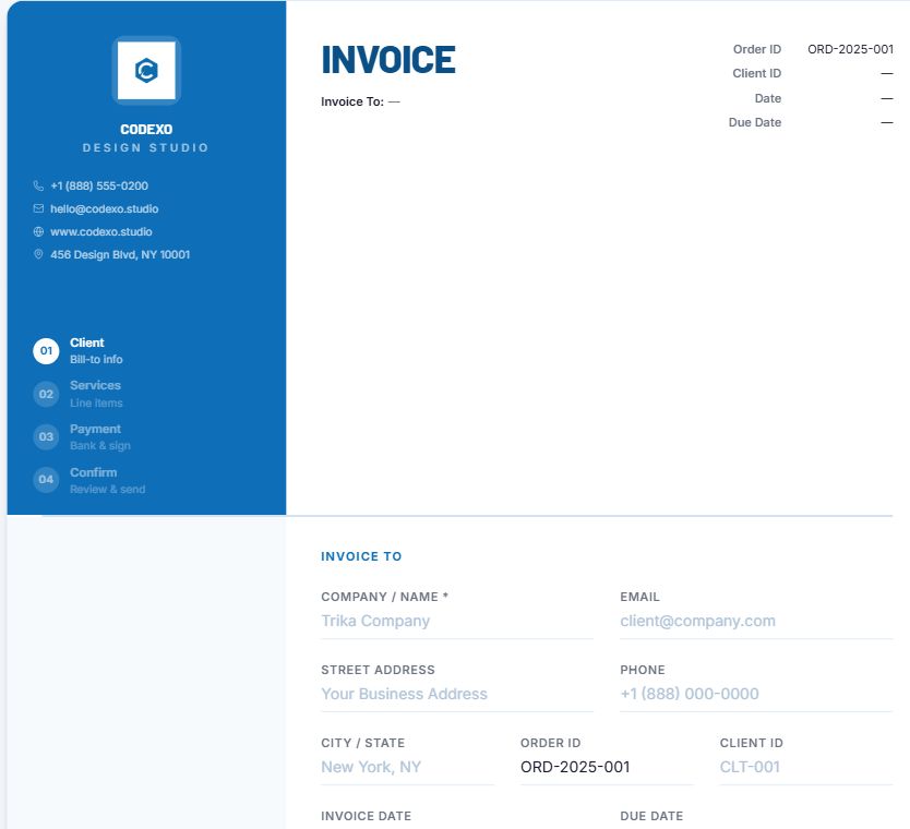 Invoice — Codexo Design Studio on Umbraco