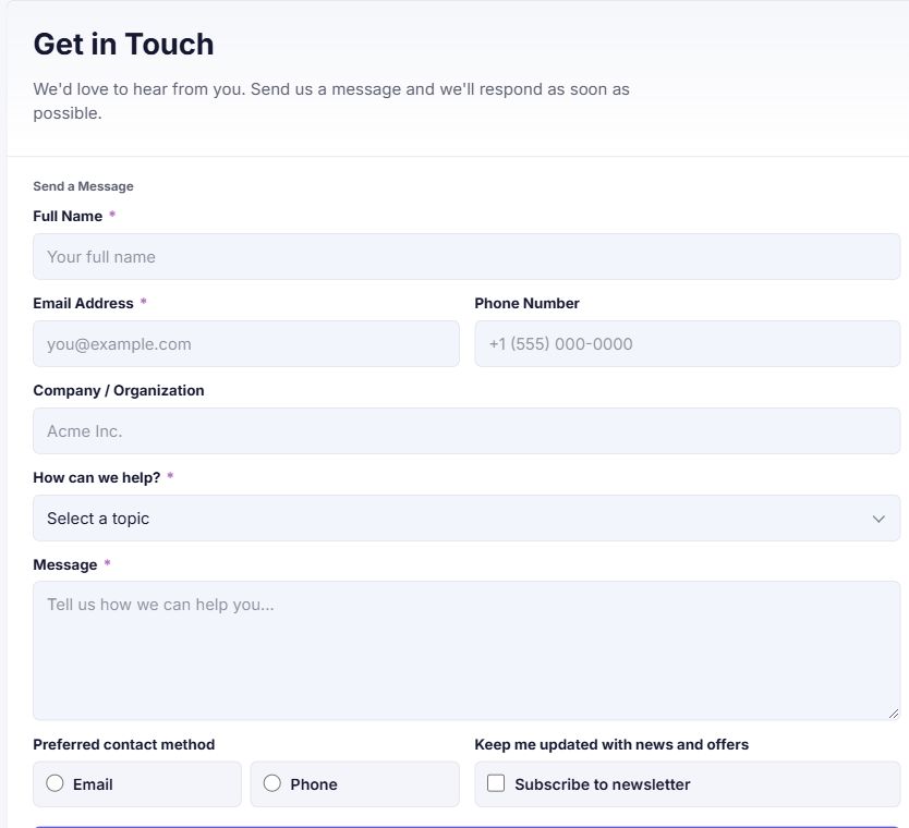 Contact Us - Map Right, Modern on Umbraco