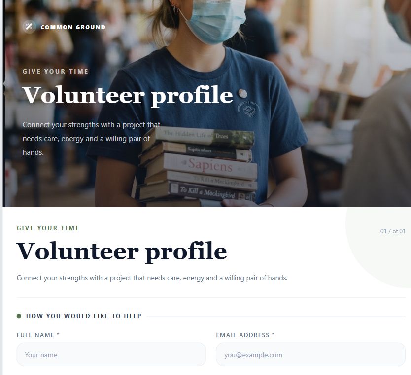Volunteer Profile on Umbraco